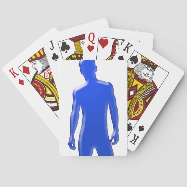 Man Posing Poker Cards (Back)