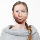 Man Pout Lips Adult Cloth Face Mask (Worn)