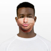 Man Pout Lips Adult Cloth Face Mask (Worn)