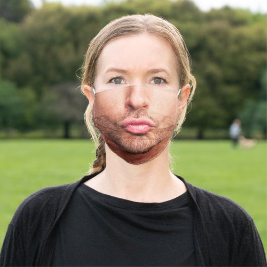 Man Pout Lips Adult Cloth Face Mask (Outside)