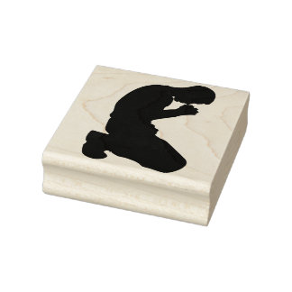 Man Praying Rubber Stamp