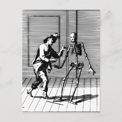 Man Proposing to a Skeleton Postcard
