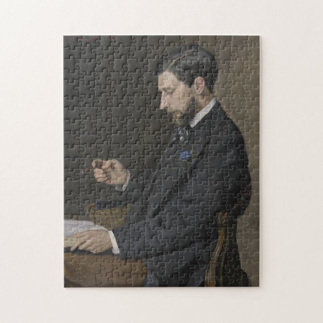 Man Reading Jigsaw Puzzle (Vertical)