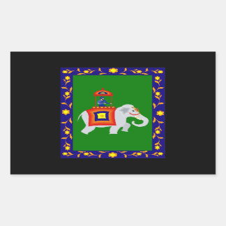 Man riding Elephant Rectangular Sticker