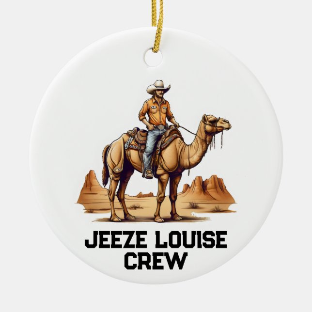 Man riding on a camel ceramic ornament (Front)