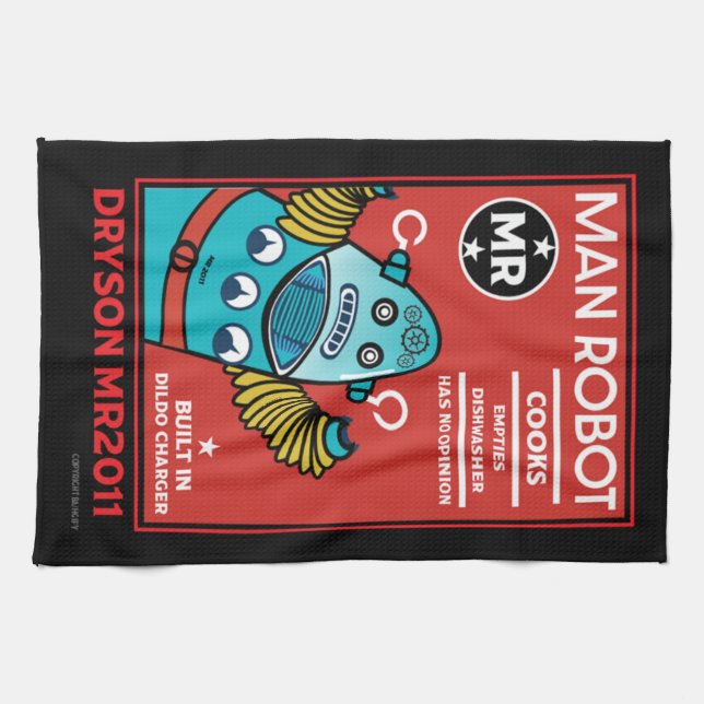 Man Robot The Perfect Man       Kitchen Towel (Horizontal)