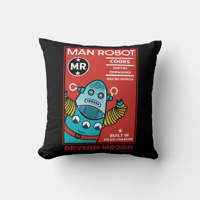 Man Robot The Perfect Man    Throw Pillow (Front)
