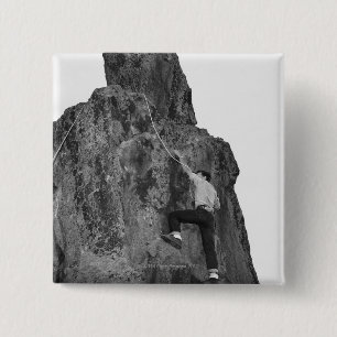 Man Rock Climbing Button
