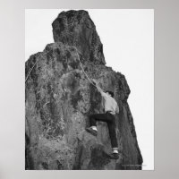 Man Rock Climbing