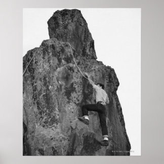 Man Rock Climbing Poster