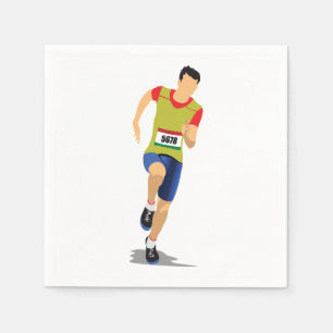 Man Running Athletics Paper Napkins
