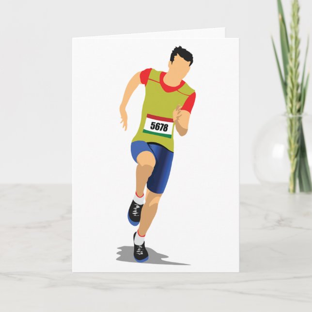 Man Running Greeting Cards (Front)