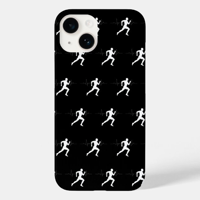 Man Running Runners Silhouette HeartBeat Line  Case-Mate iPhone Case (Back)