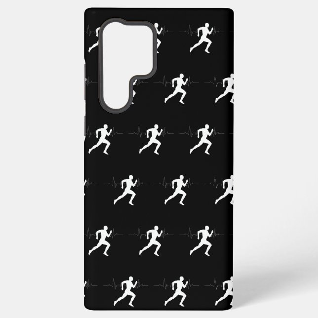 Man Running Runners Silhouette HeartBeat Line  Samsung Galaxy Case (Back)