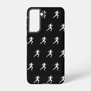 Man Running Runners Silhouette HeartBeat Line Samsung Galaxy S21 Case