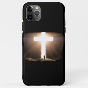 Man Running To Glowing Christian Cross of Jesus iPhone 11 Pro Max Case