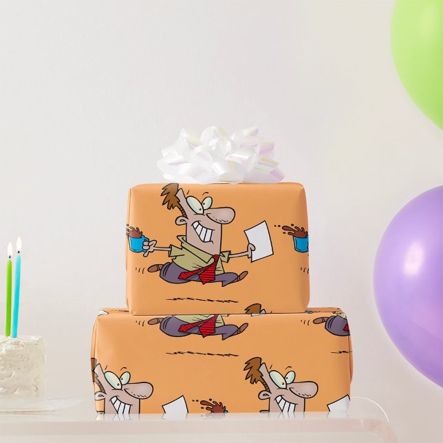 Man Running With Coffee Wrapping Paper (Creator Uploaded)