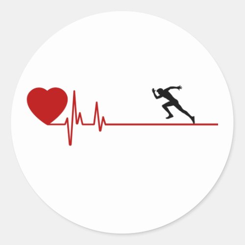 Man Running Workout Heart Rate Sticker