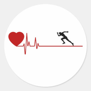 Man Running Workout Heart Rate Sticker