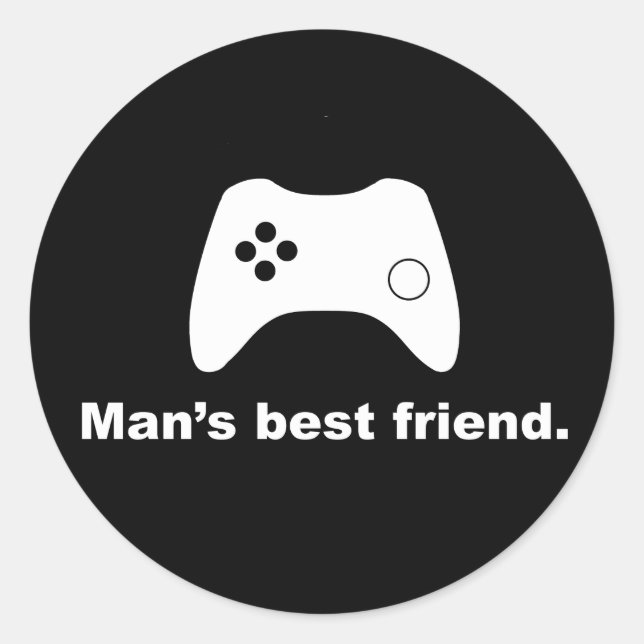 Man’s Best Friend Funny Gamer Stickers (Front)