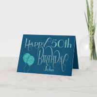 Man’s Happy Birthday Any Age and Name Blue