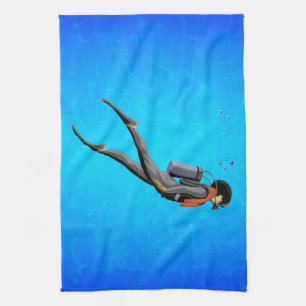 Man SCUBA Diving Towel