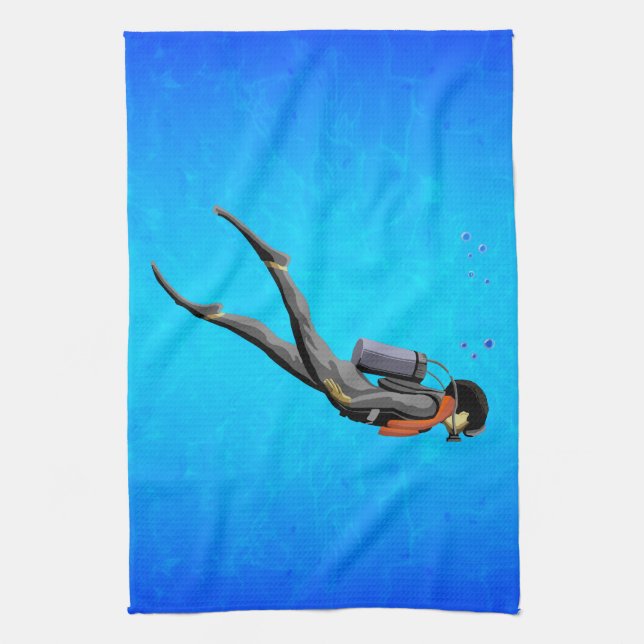 Man SCUBA Diving Towel (Vertical)
