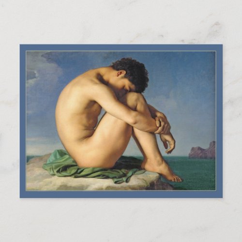 Man Seated by the Sea by Flandrin Postcard
