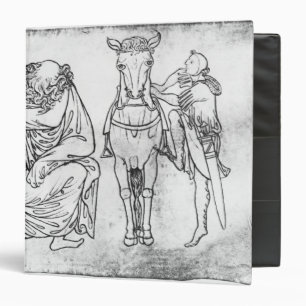 Man seated, Knight mounting his horse 3 Ring Binder