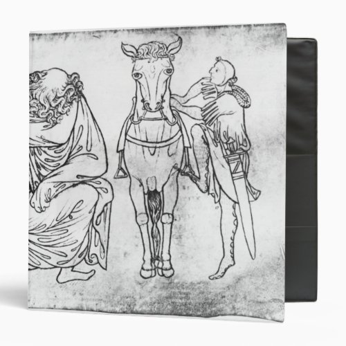 Man seated Knight mounting his horse 3 Ring Binder