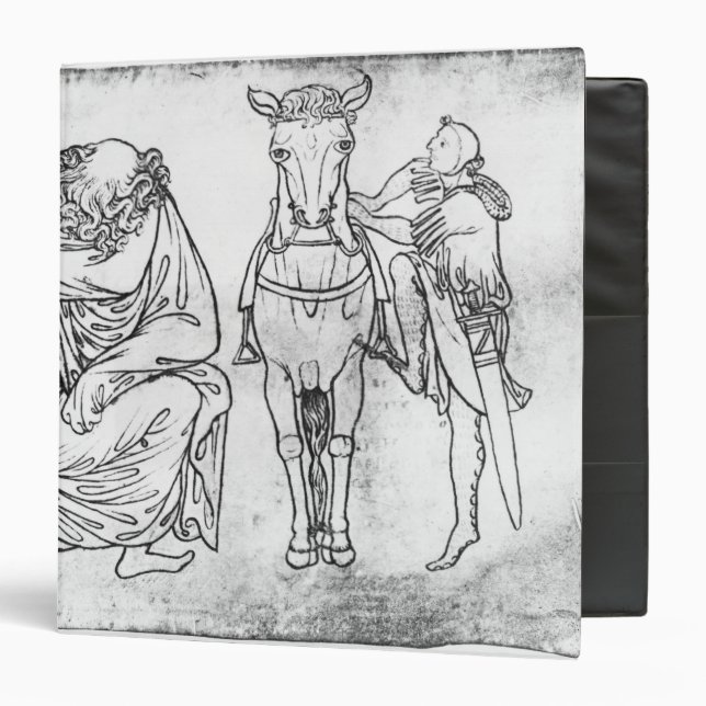 Man seated, Knight mounting his horse 3 Ring Binder (Front/Inside)