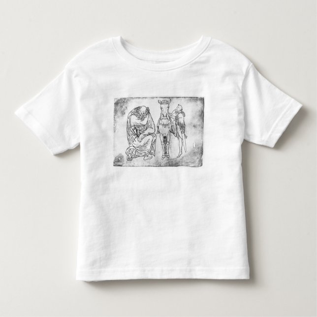 Man seated, Knight mounting his horse Toddler T-shirt (Front)
