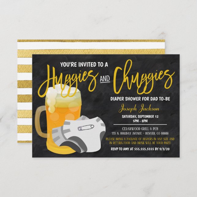 Man Shower Baby Invitation (Front/Back)