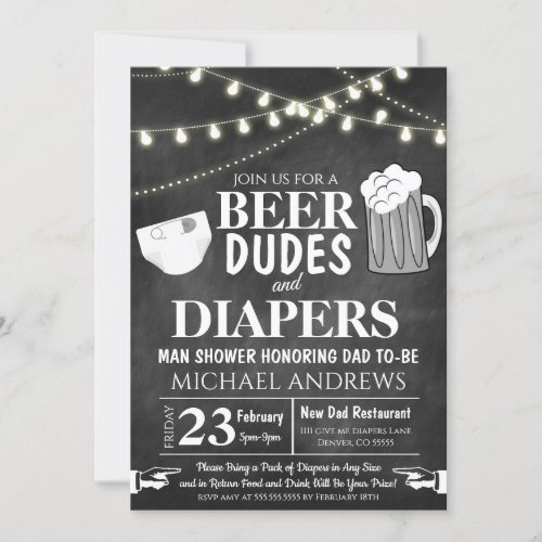 Man Shower Baby Invitation