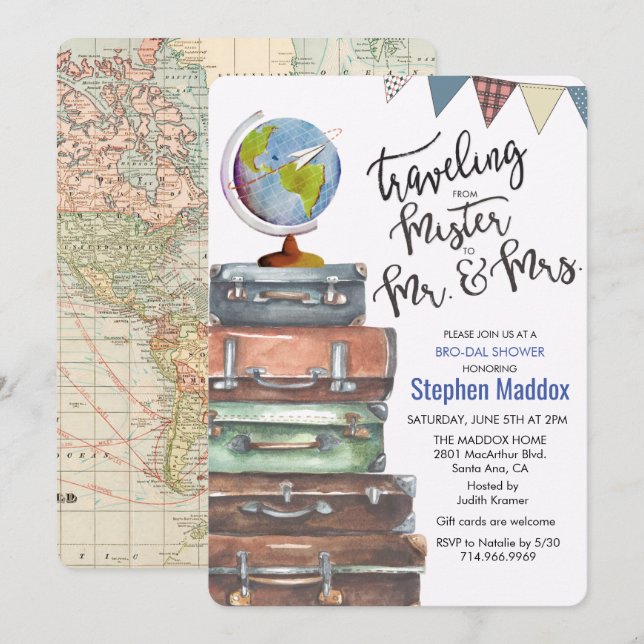 Man Shower Male Bridal Shower Invitation (Front/Back)