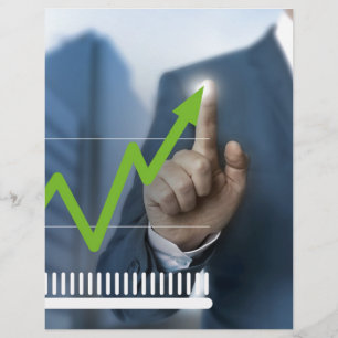 Man showing stock price touchscreen concept