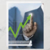 Man showing stock price touchscreen concept (Front/Back)