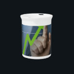 Man showing stock price touchscreen concept beverage pitcher<br><div class="desc">Man showing stock price touchscreen concept</div>