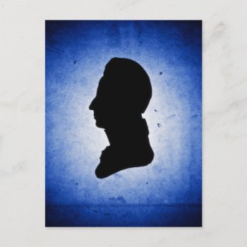 "man Silhouette On Blue" Postcard by vintageworks at Zazzle
