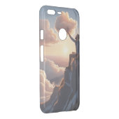 man sitting on mountains touching cloud back cover (Back/Right)