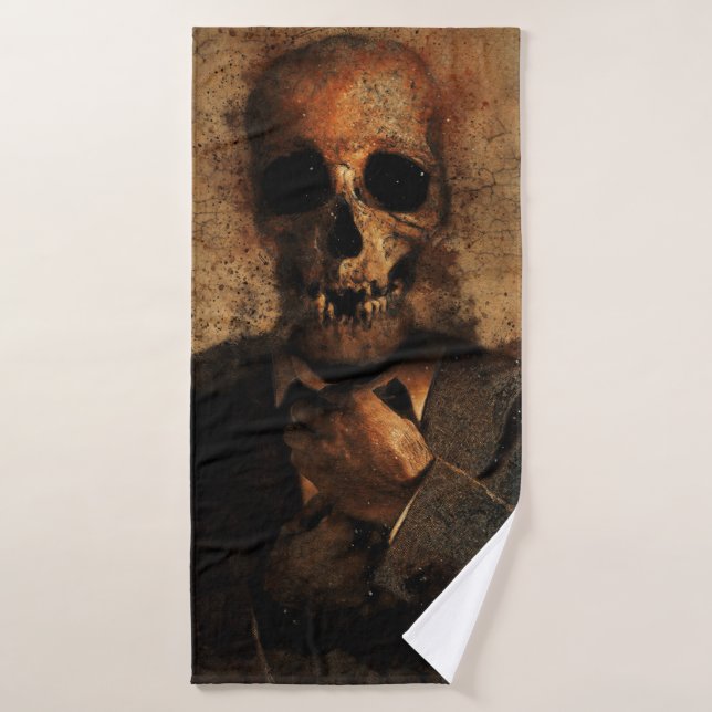 Man skull background texture death bath towel (Bath Towel)