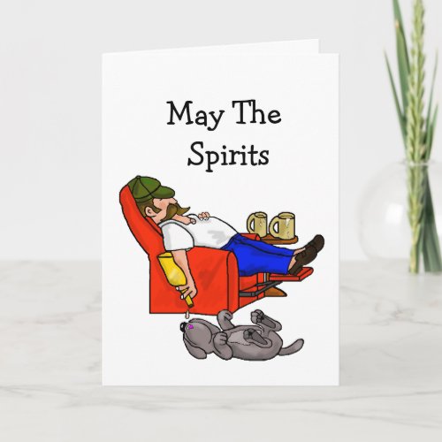 Man Sleeping or Passed Out in Chair Greeting Card