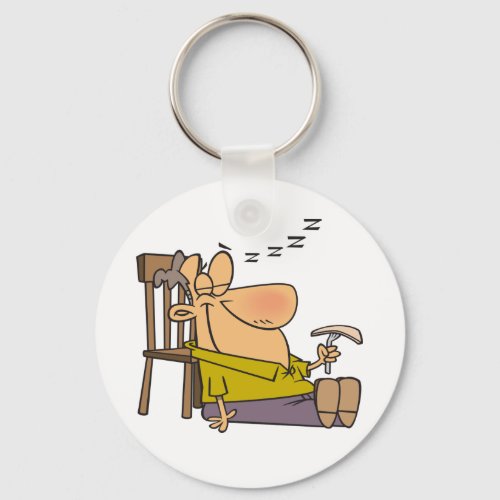 Man Sleeping With Food Keychain
