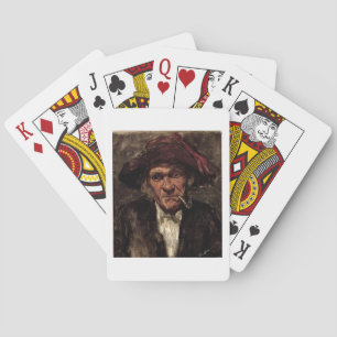 Man smoking a pipe, c.1859 poker cards