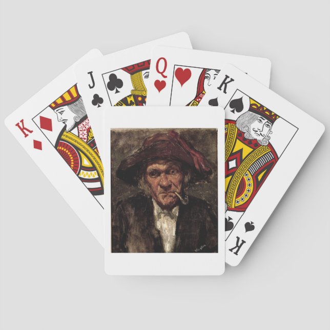 Man smoking a pipe, c.1859 poker cards (Back)