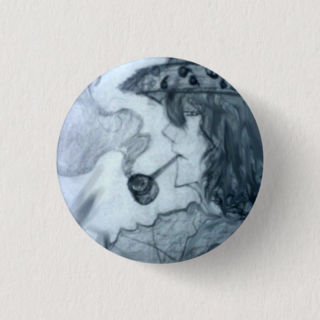 man smoking pipe manga anime        button (Front)