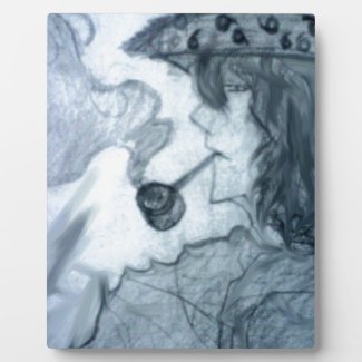 man smoking pipe manga anime plaque