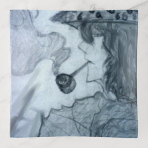 man smoking pipe manga anime trinket tray