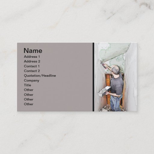 Customizable man spackling drywall business card template