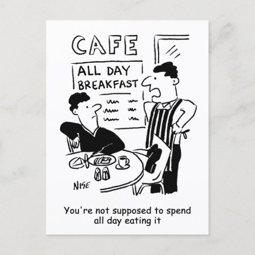 Man Spends All Day Eating an All_Day Breakfast Postcard